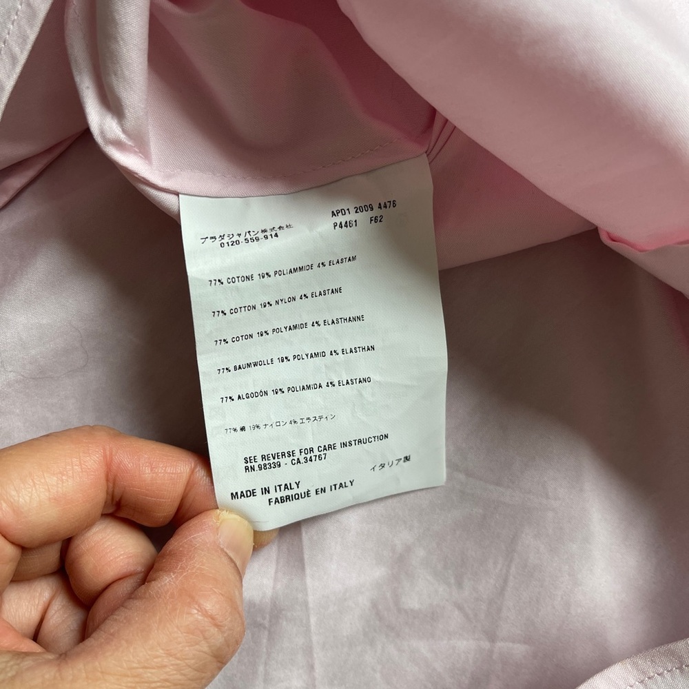 Prada Made in Italy Pink Crisp Poplin Cotton Sleeveless Top Shirt 40 - Picture 4 of 4